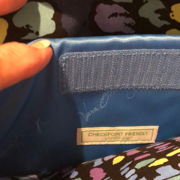 Vera Bradley Indigo POP Laptop Travel Tote new - Picture 7 of 8